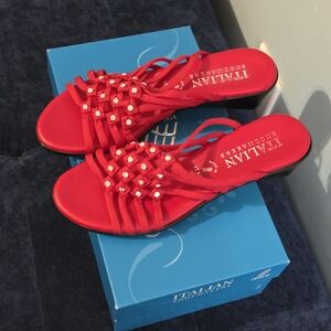 Italian Shoemakers Red Slip-On Sandals - Women's